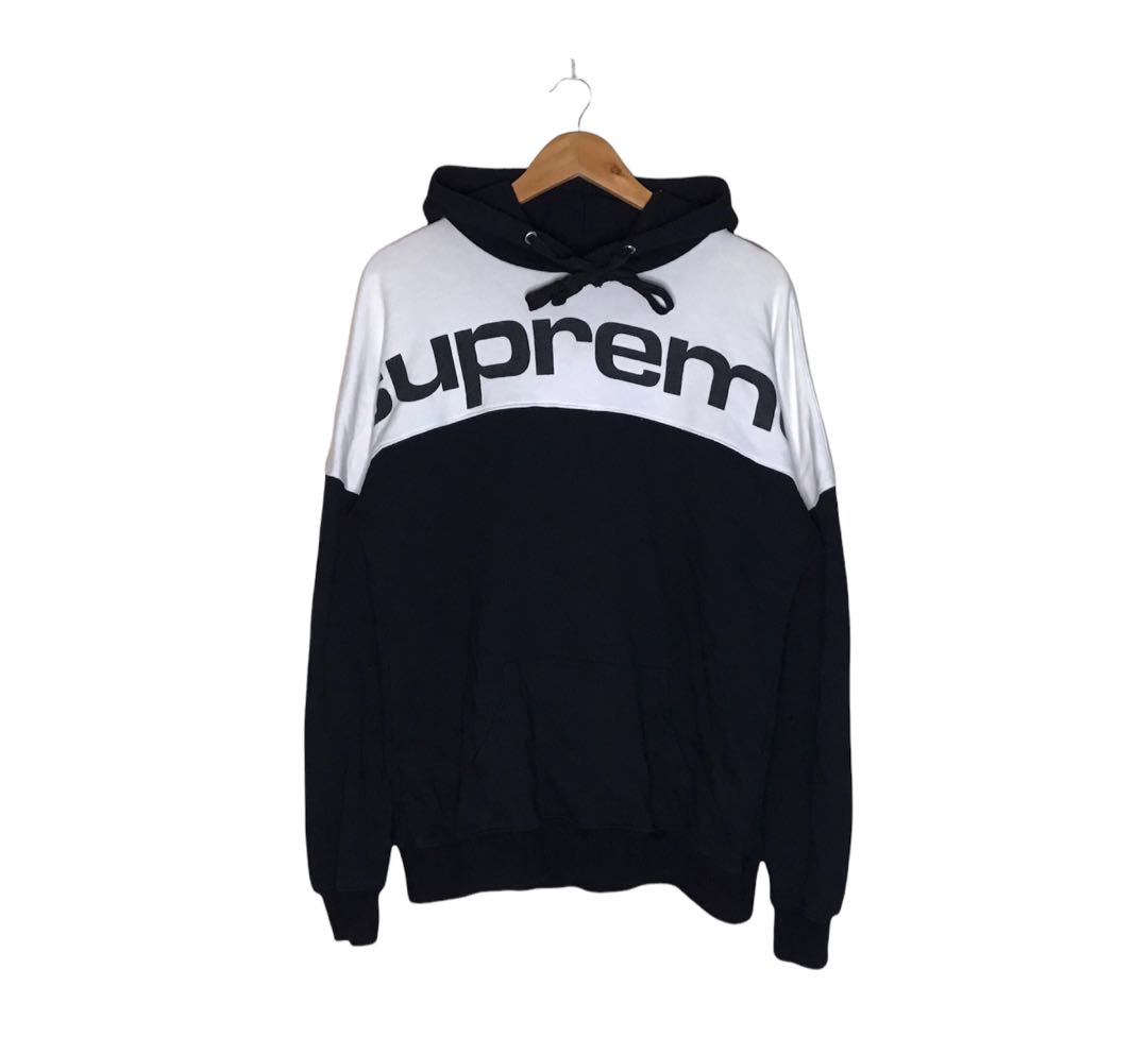 Supreme blocked hoodie store black