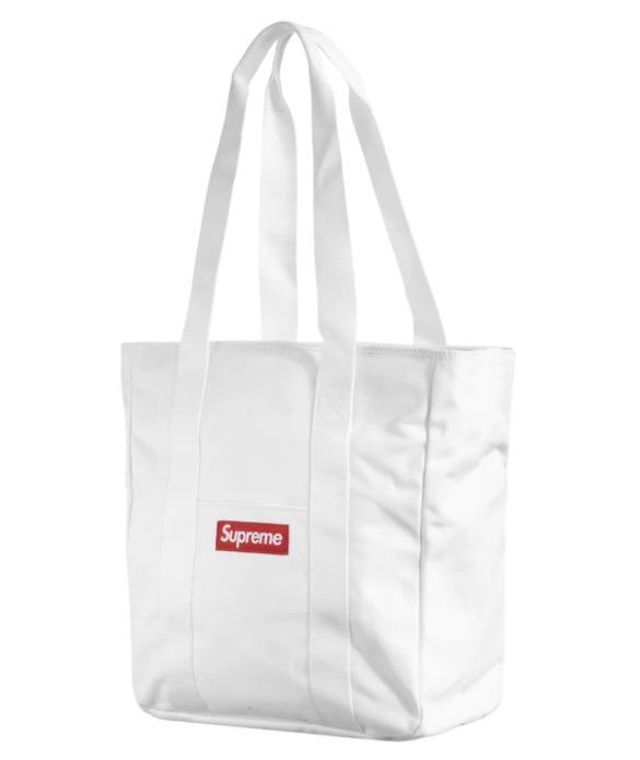 Supreme Canvas Tote bag white, 名牌, 手袋及銀包- Carousell