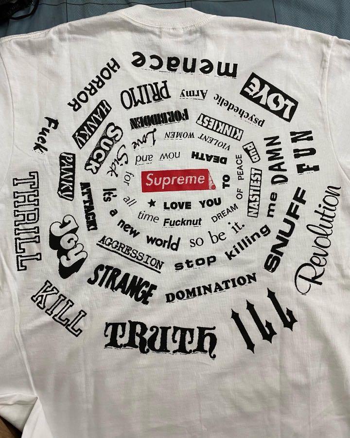 supreme spiral tee white, Men's Fashion, Tops & Sets, Tshirts
