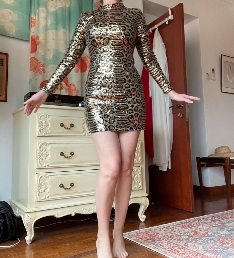 Sequin 2025 leopard dress