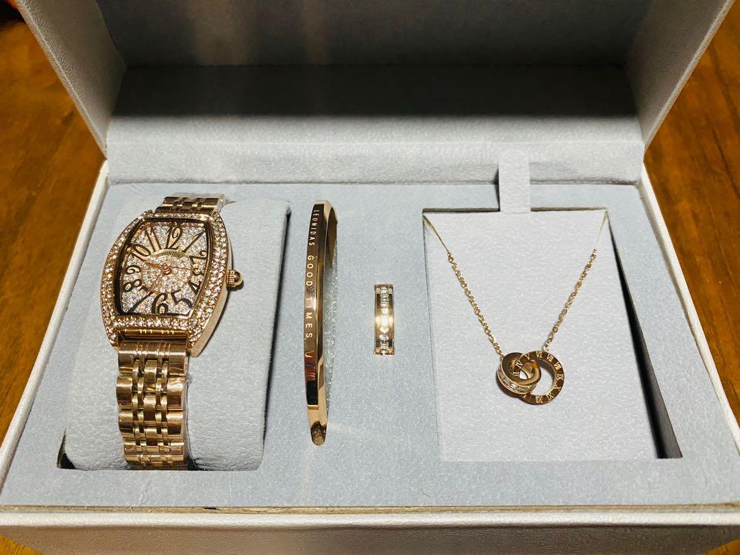 Valentine gift 4in1 watch set anniversary set wedding set love gift couple