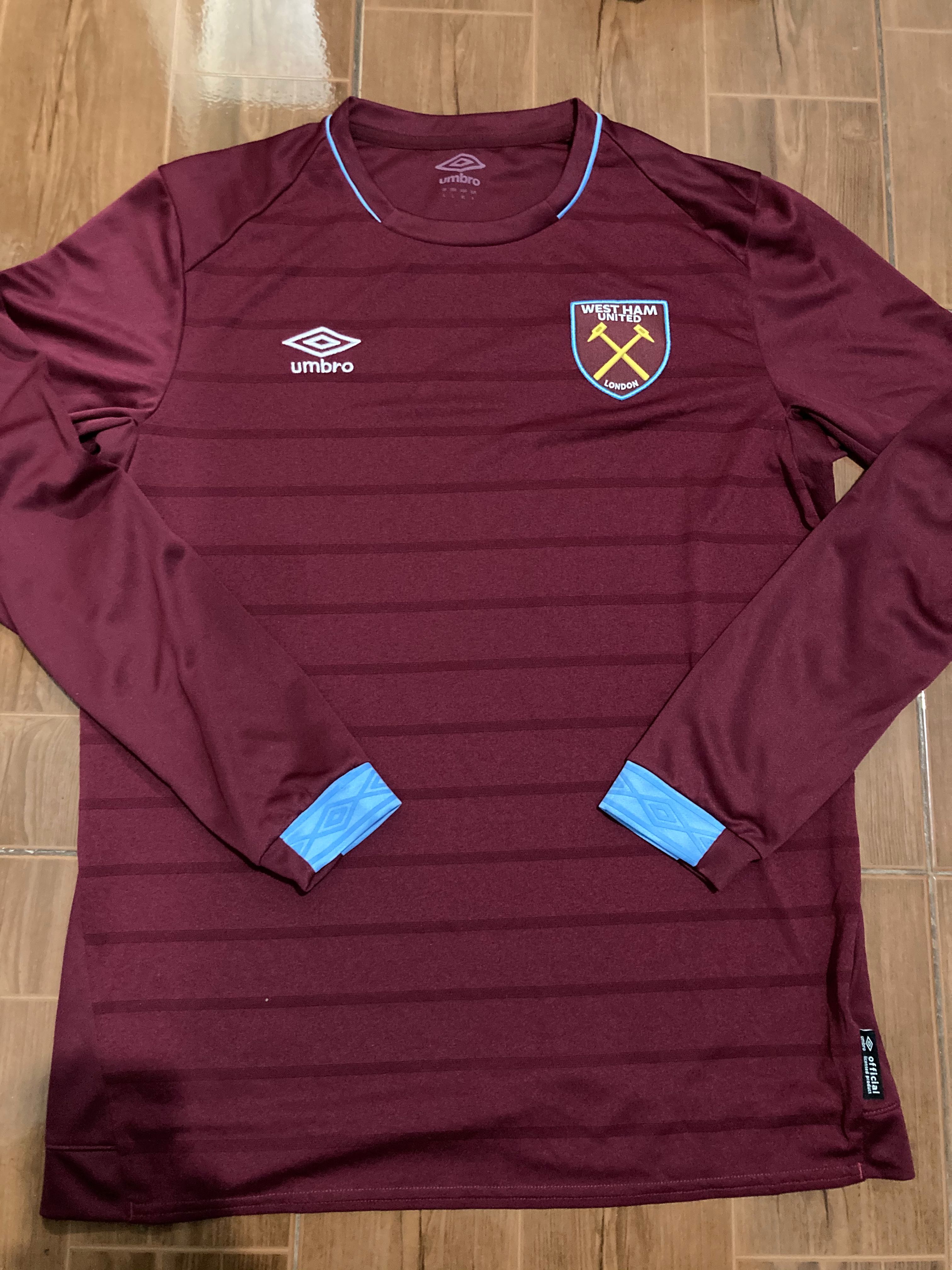 Maillot de foot domicile West Ham United Umbro 2008/2009 taille L vintage