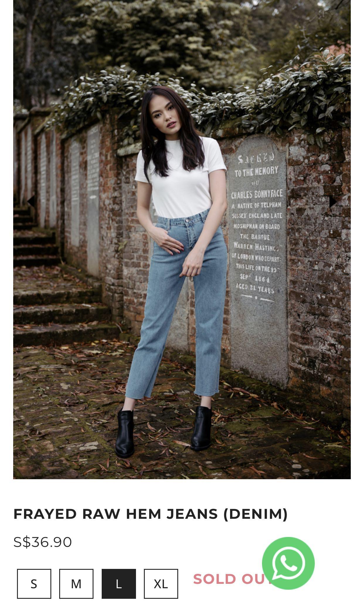 Raw outlet hem jeans