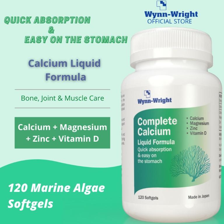 WynnWright (4 in 1) Liquid Calcium, Zinc, Magnesium, Vitamin D3 (120s) Bones, Joints