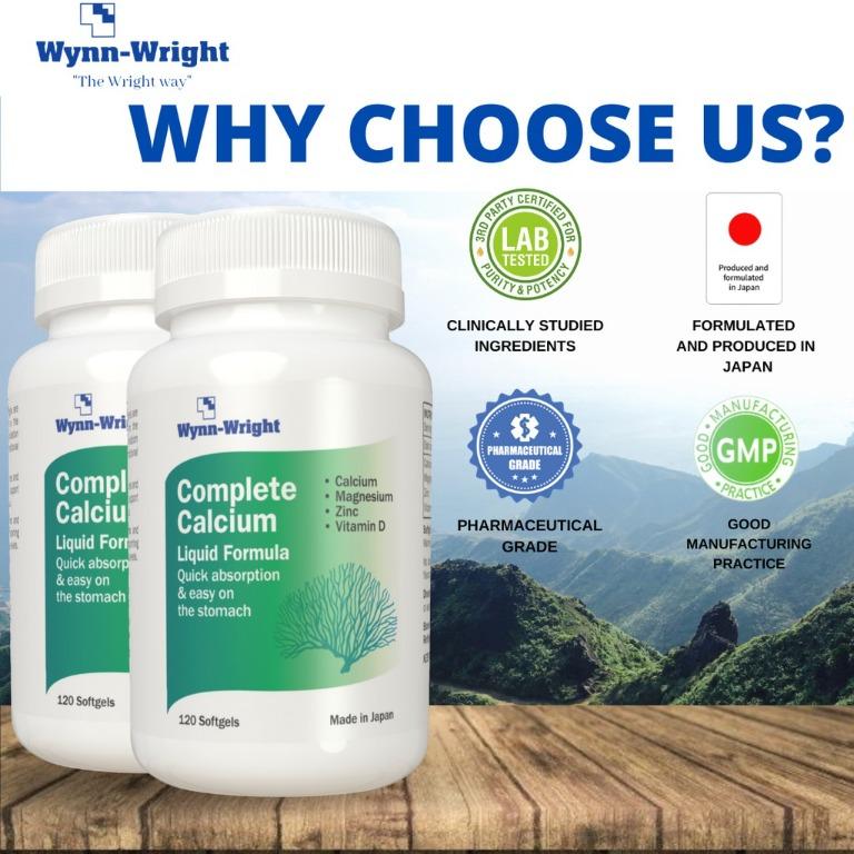 WynnWright (4 in 1) Liquid Calcium, Zinc, Magnesium, Vitamin D3 (120s