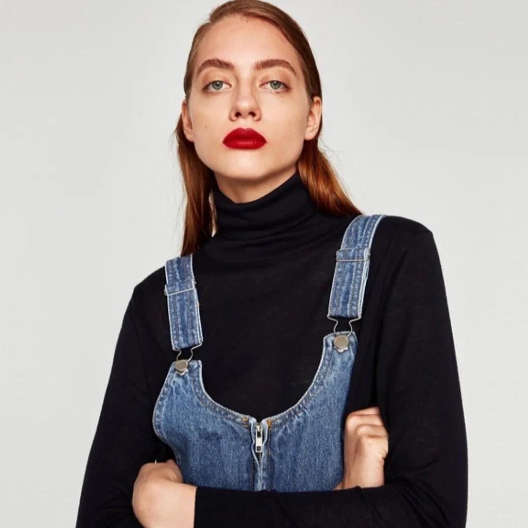 ZARA denim overall dress, Fesyen Wanita 