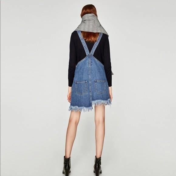 ZARA denim overall dress, Fesyen Wanita 