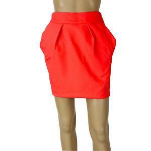 Orange satin skirt zara sale