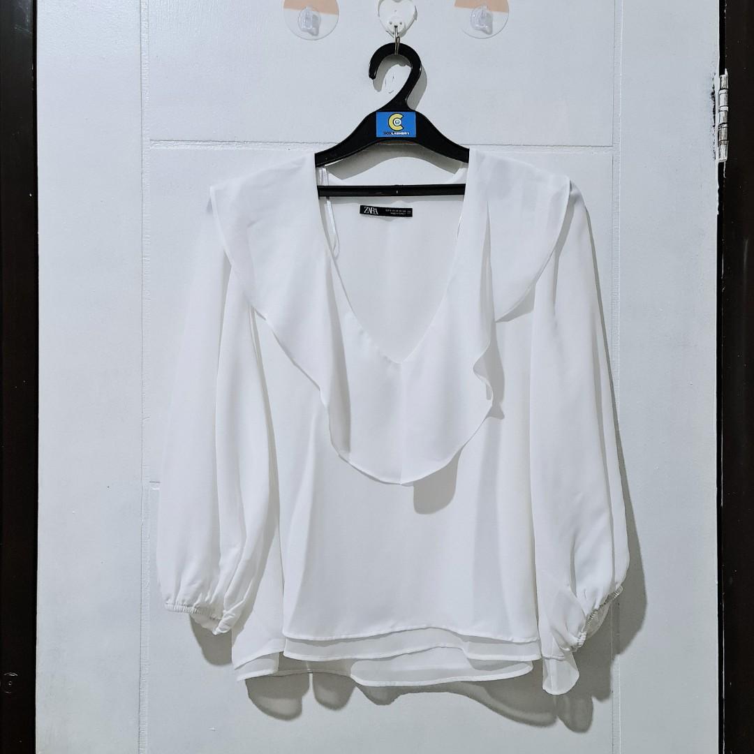 zara white blouse, Fesyen Wanita 