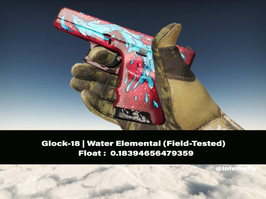(0.18FV) Glock18 Water Elemental FT CSGO SKINS KNIVES, Video Gaming