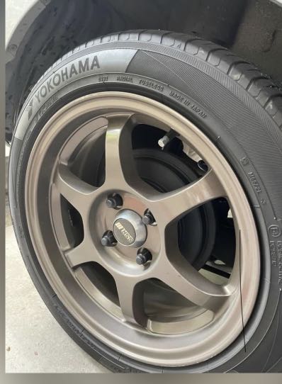 15” used rim with Yokohama tyre, Car Accessories, Tyres & Rims on Carousell