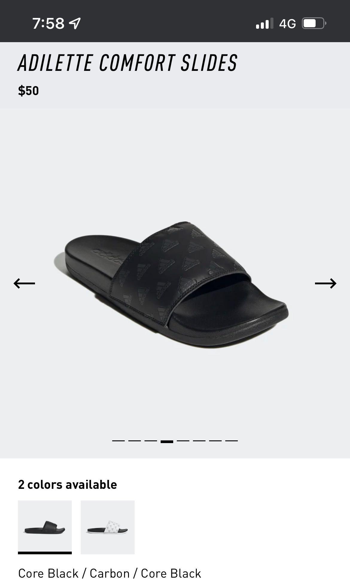 Adidas Adilette Comfort Slides UK9, Men's Fashion, Footwear, Flipflops ...