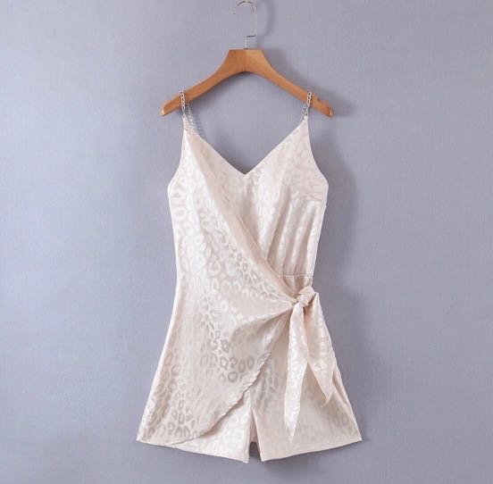 Apricot chain sling romper, Women's Fashion, Dresses & Sets, Rompers on