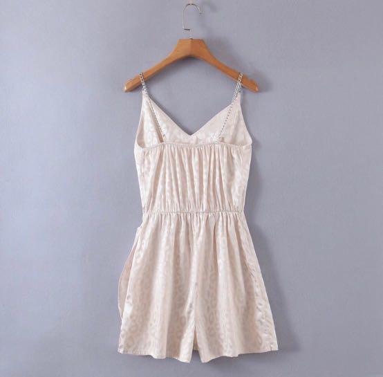 Apricot chain sling romper, Women's Fashion, Dresses & Sets, Rompers on