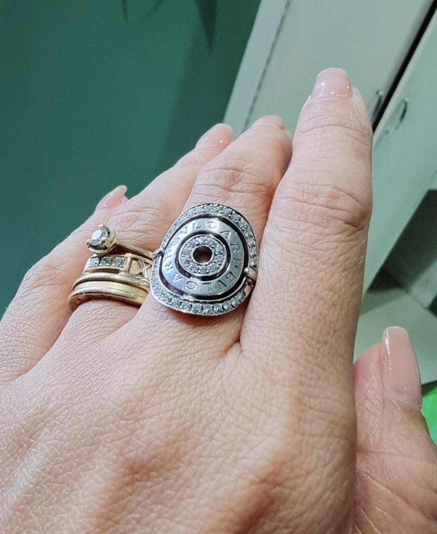 Authentic BVLGARI Astrale 18k White Gold Diamond Ring Luxury