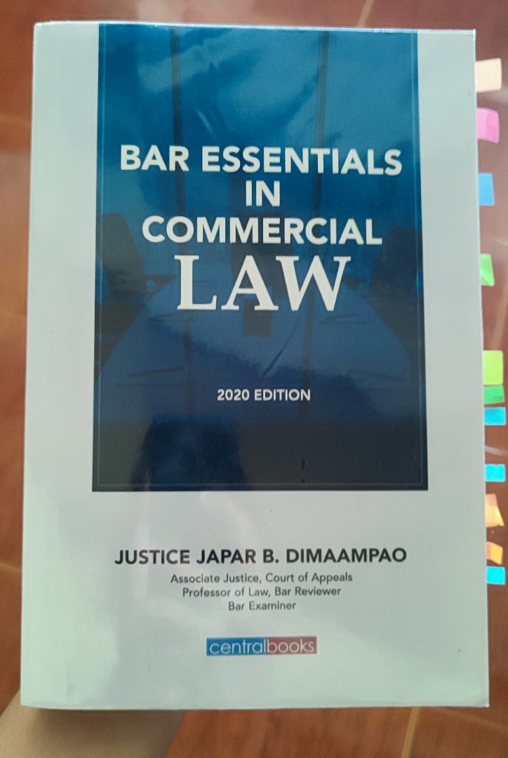 Bar Essentials in Commercial Law Justice Dimaampao, Hobbies & Toys
