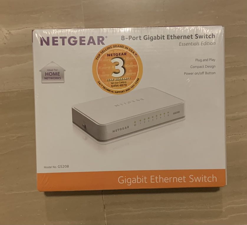 Bnib Netgear Modem Router BNIB 8 bit Gigabit Ethernet Switch Netgear, Computers & Tech, Parts ...