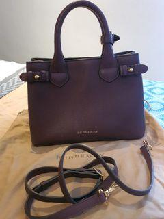 Replica Burberry The Banner Small Leather Bag Black