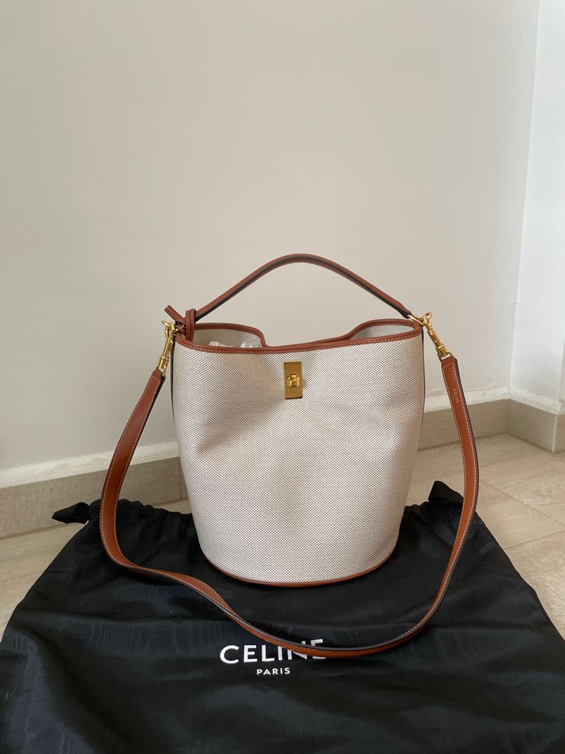 Celine bucket bag canvas deals
