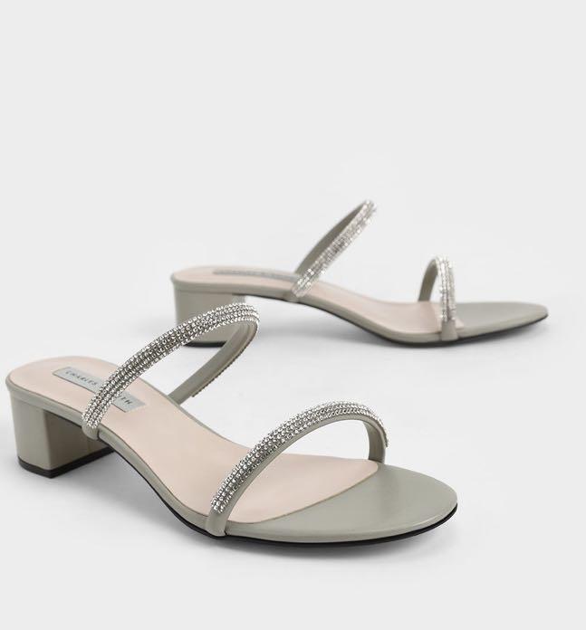 Gem top encrusted sandals