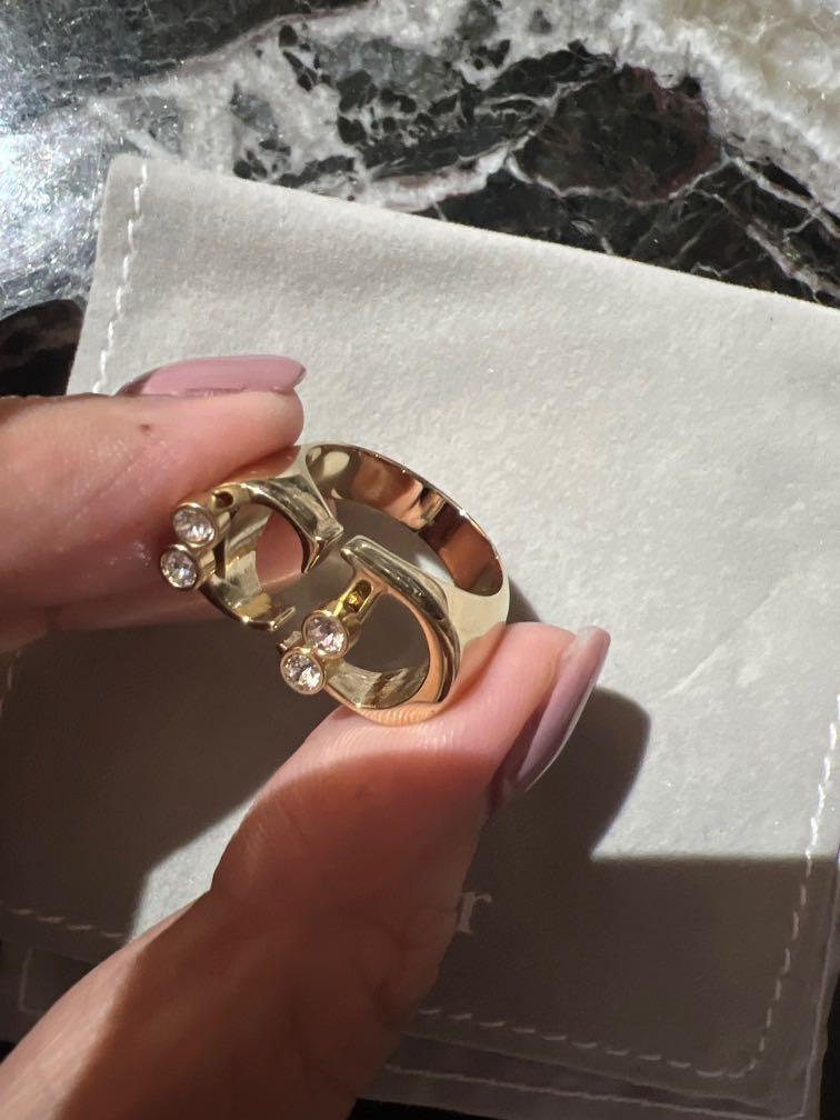 Cd Navy Ring Gold  Womens Dior Rings  Rincondelamujer