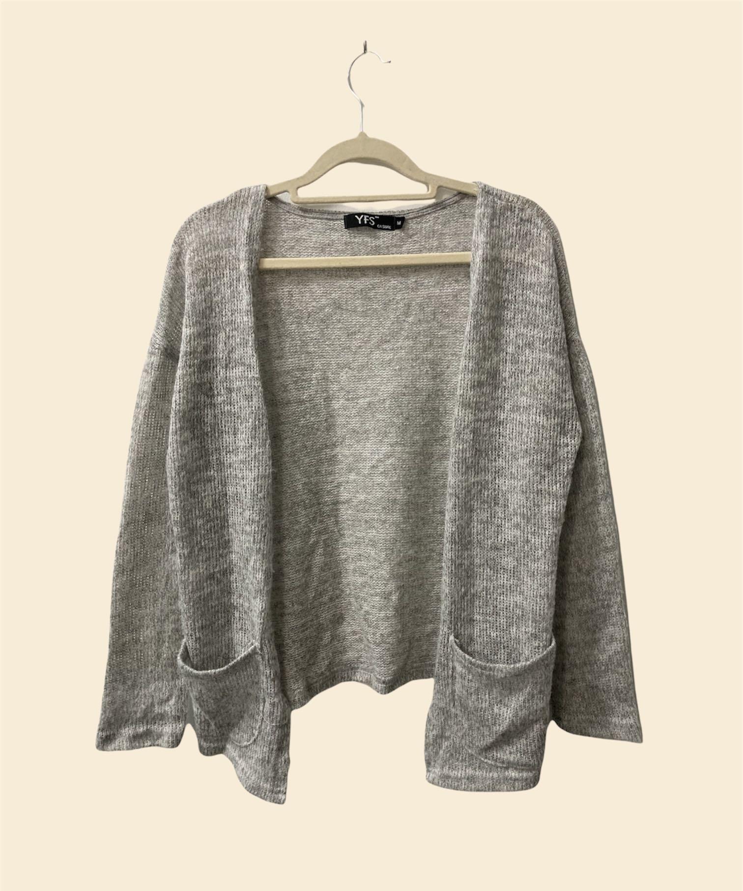 thin grey cardigan