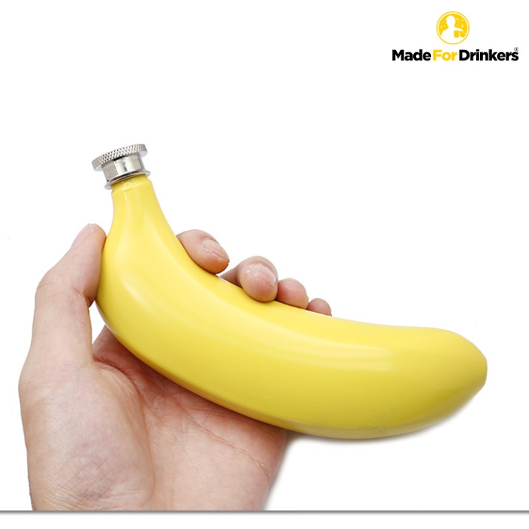 5oz Stainless Steel Banana Hip Flask Liquor Drinking Bottle Screw Cap Funnel 