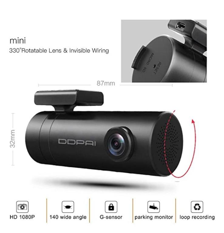 DDPAI Mini Dash Camera (Category: Cameras) located in Marikina City. Submitted by skowshop (Listing ID 1142295477, Image 2). Description: Brand Ddpai Item Dimensions LxWxH 8.7 x 3.5 x 3.7 Centimeters Video Capture Resolution 1080p Display Type LCD Mounting Type Adhesive Mount Control Method App Connector Type Wi-Fi, USB About this item: 【High Reliability】Wide working temperature range from -25°C to 85°C achieved by removing two temperature-sensit