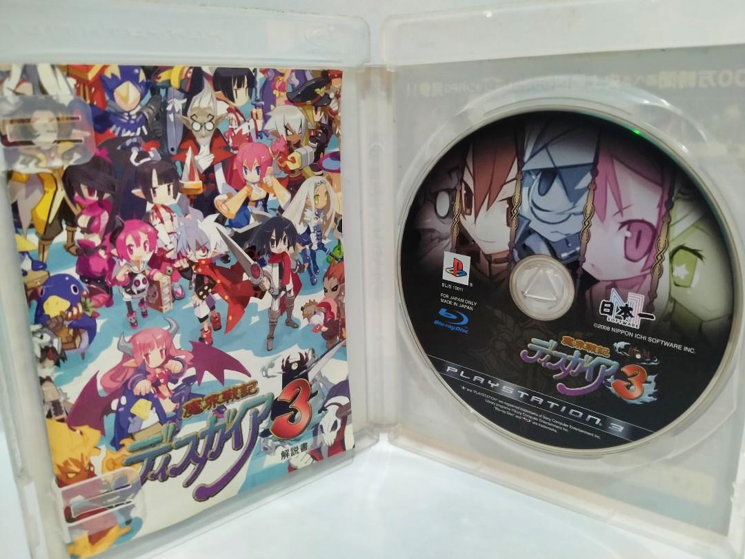 Disgaea 3 (JAP) - PS3 game (Category: PlayStation) located in Mendez-Nunez. Submitted by sf2_gameshop (Listing ID 1142210398, Image 2). Description: Item condition: used but in good condition Issue: Several scratches but doesn't affect the gameplay (refer to photo) Genre: Tactical role-playing Mode: Single-player Region: 2 - Japan Voice: Japanese Text: Japanese Manual: Japanese Game had been test prior to this post. Feel free to chat for any quer