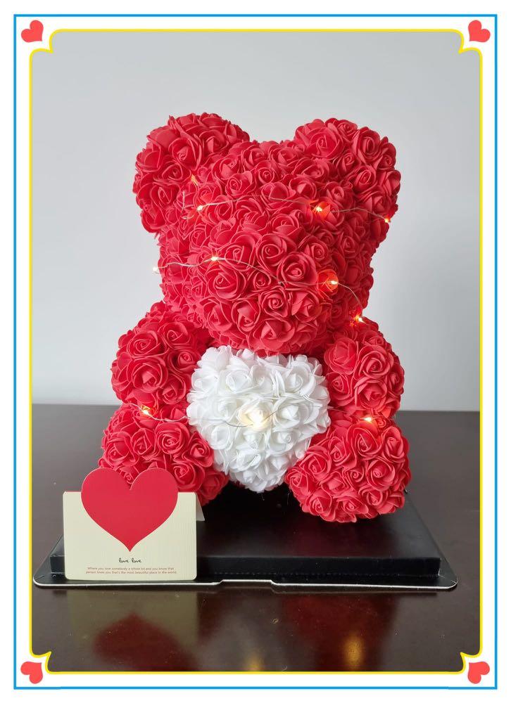 luxury heart rose bear