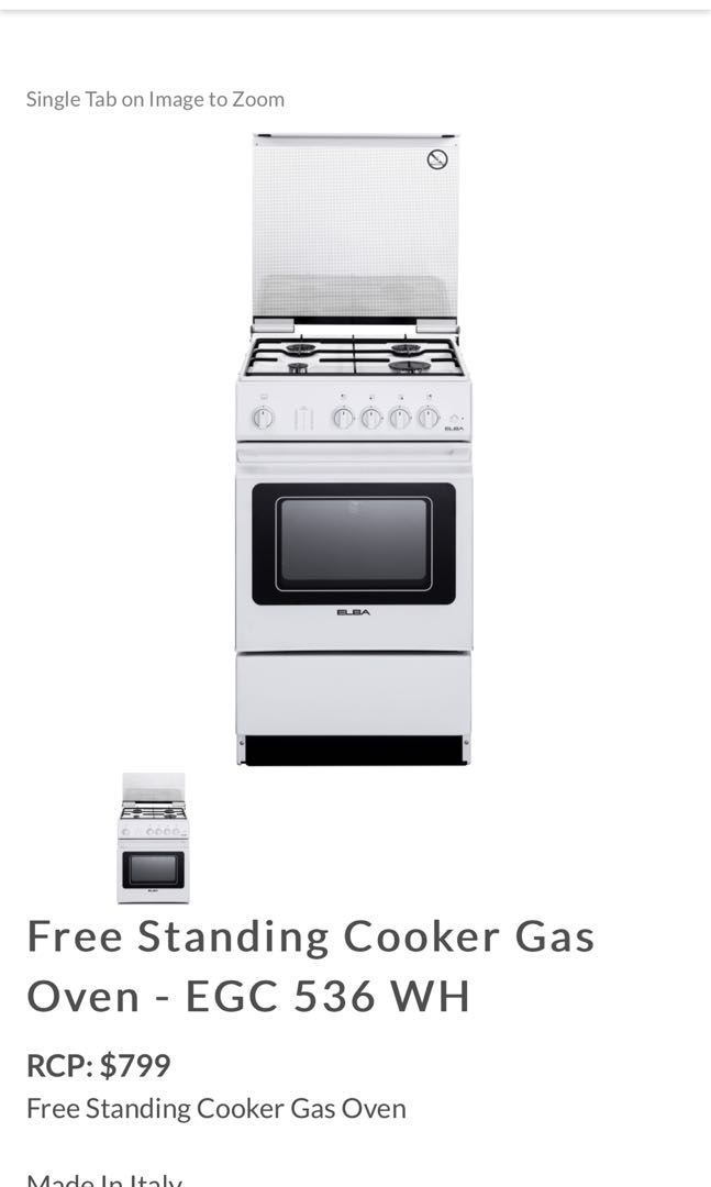 free standing oven and gas cooktop
