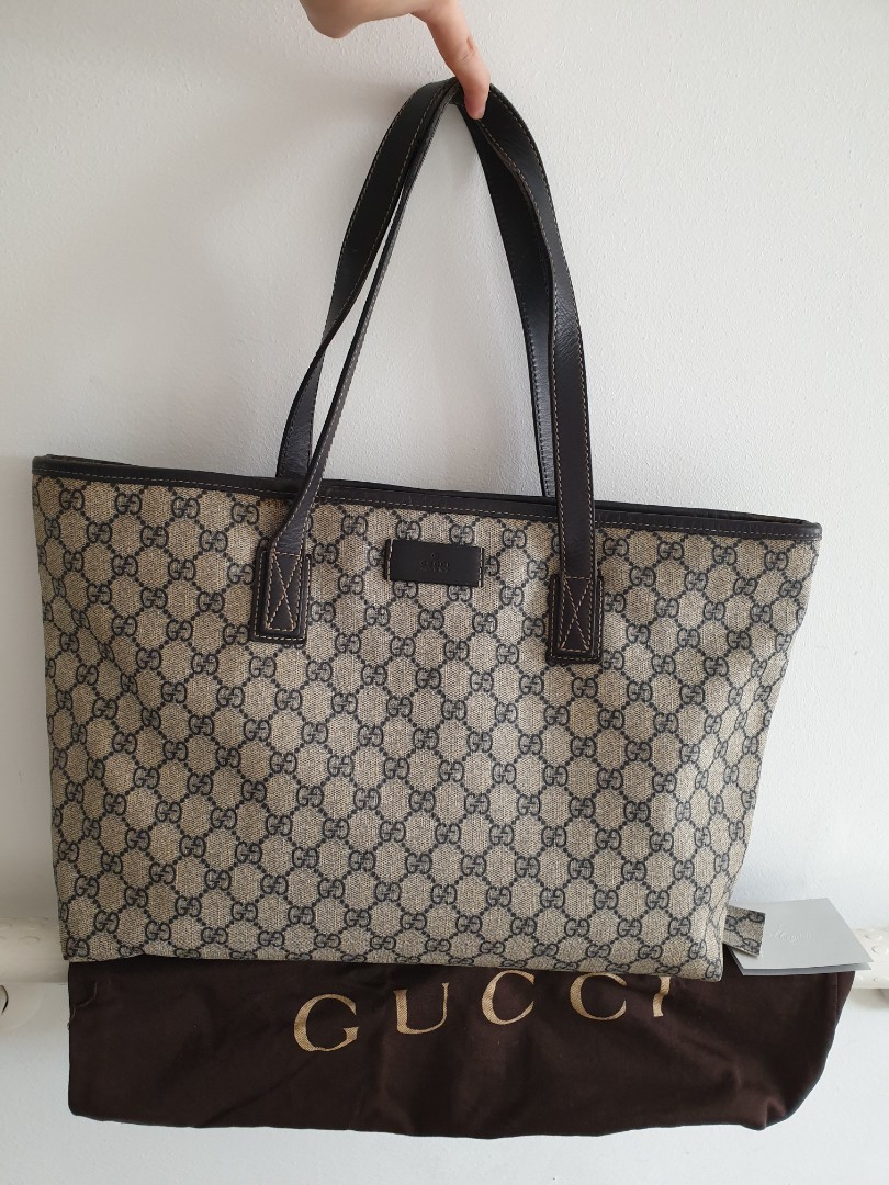 Gucci GG Monogram Classic Supreme Tote Shopping Shoulder Bag, Luxury ...