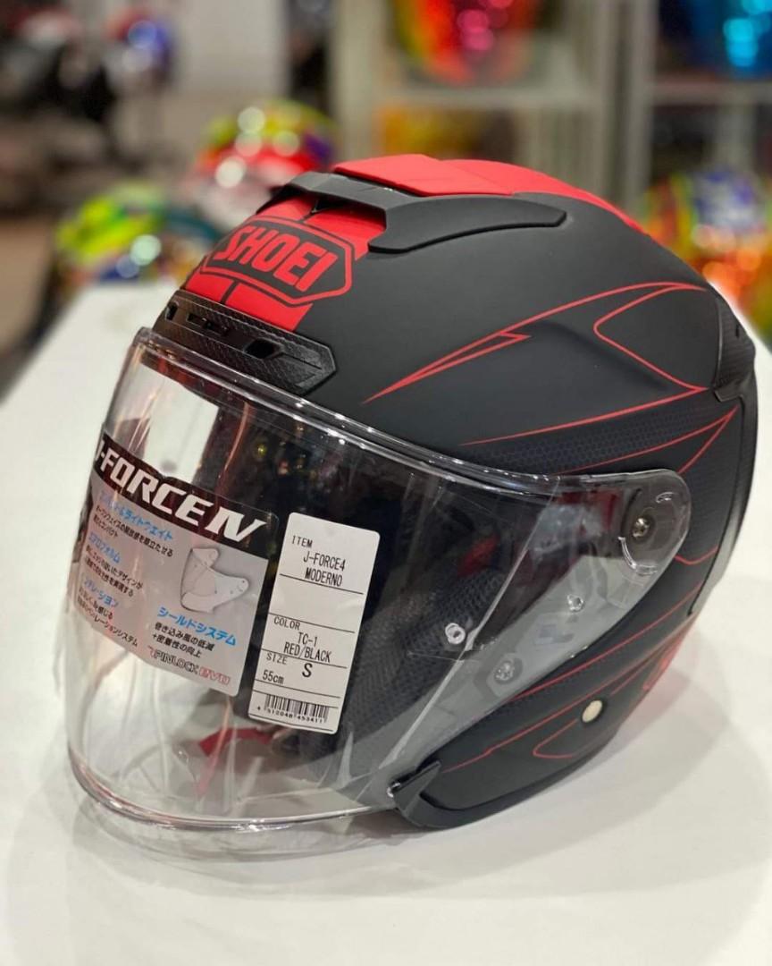 HELMET SHOEI J-FORCE 4 MODERNO TC1 RED/BLACK, Motorbikes on Carousell