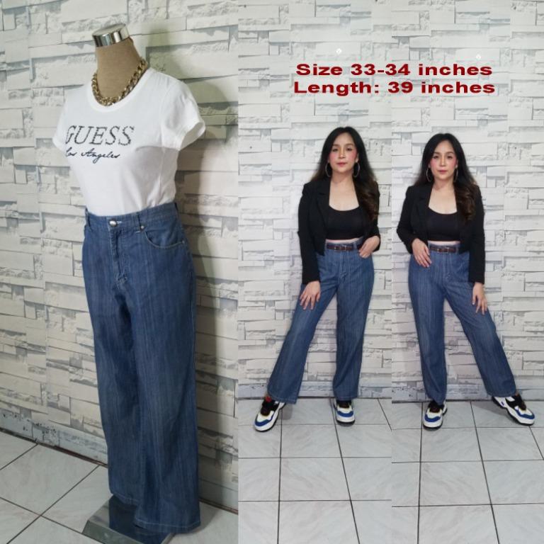 High Waist Denim Pants with Relaxed Fit Women s Fashion Bottoms