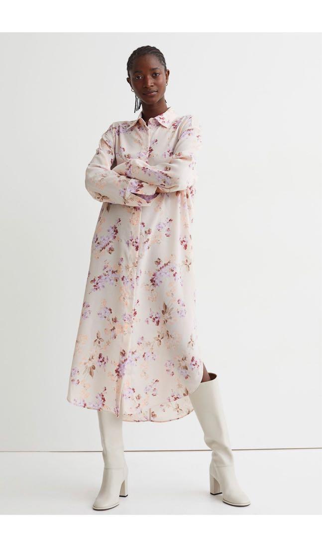 H&m floral outlet shirt dress