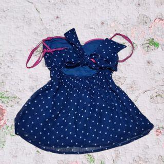 Hollister Sweetheart Tie back Cut out polka dot top
