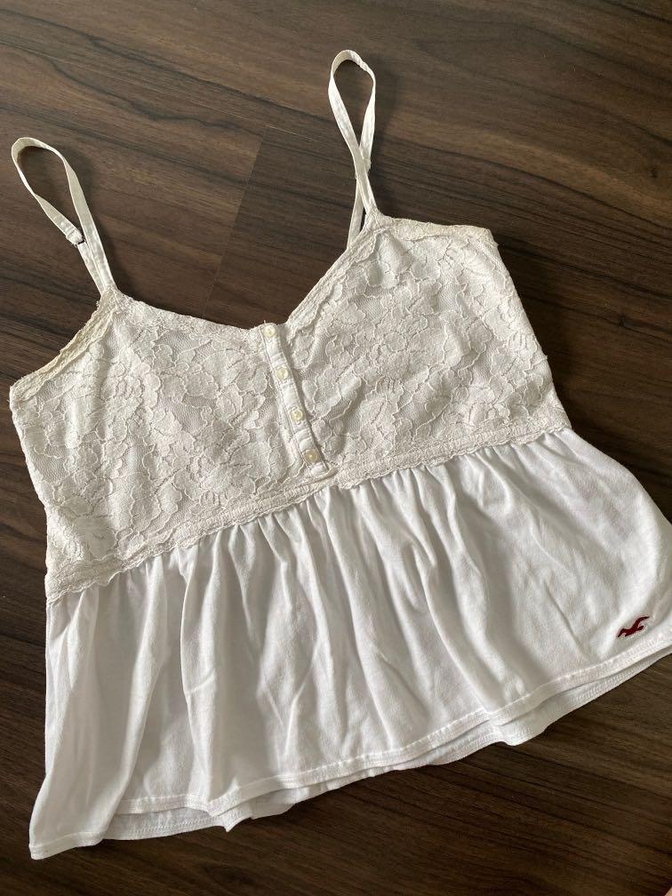 Hollister crop top in white