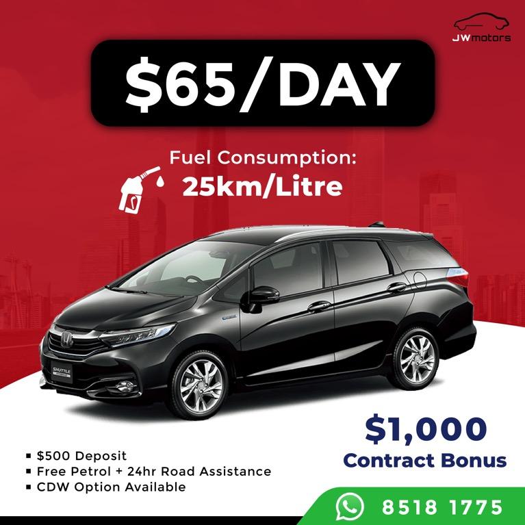 Honda Shuttle Hybrid Phv Rental Cars Car Rental On Carousell