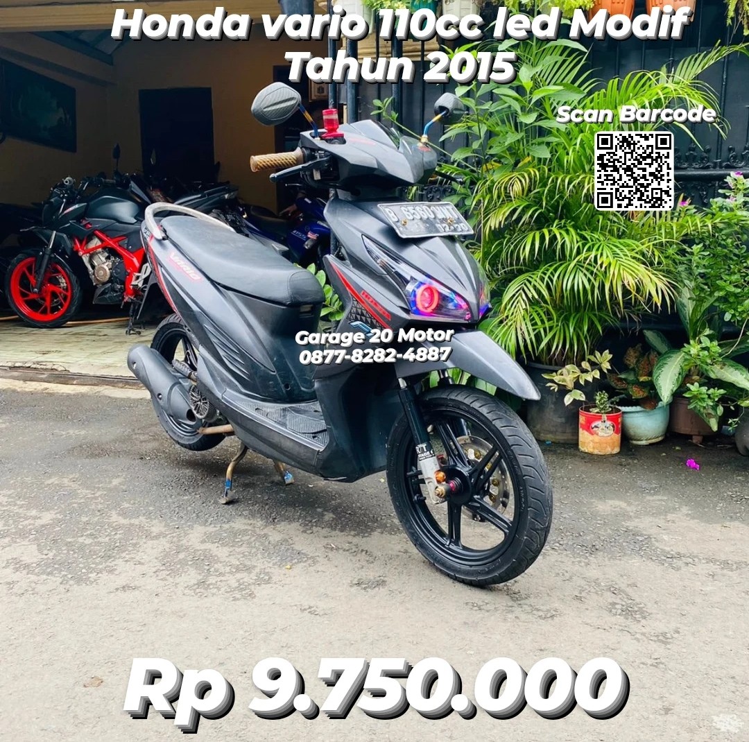 Honda Vario 110cc LED Modif Tahun 2015 Pajak off, Motor di Carousell