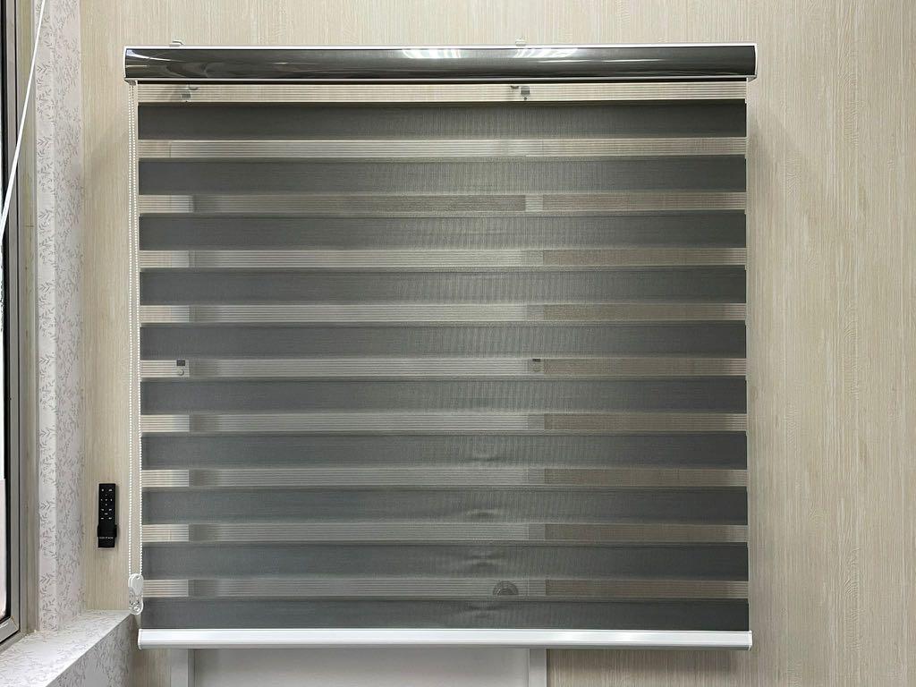 *HOT PROMOTION* Ready stock Blackout Combi/Rainbow/Zebra Blinds (DARK GREY COLOR) Left Handle628630767304991122