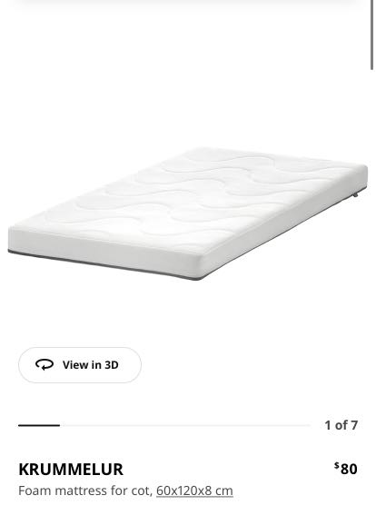 Cot Krummelur Mattress Ikea Baby Cot Mattress 120x60 Cm (KRUMMELUR