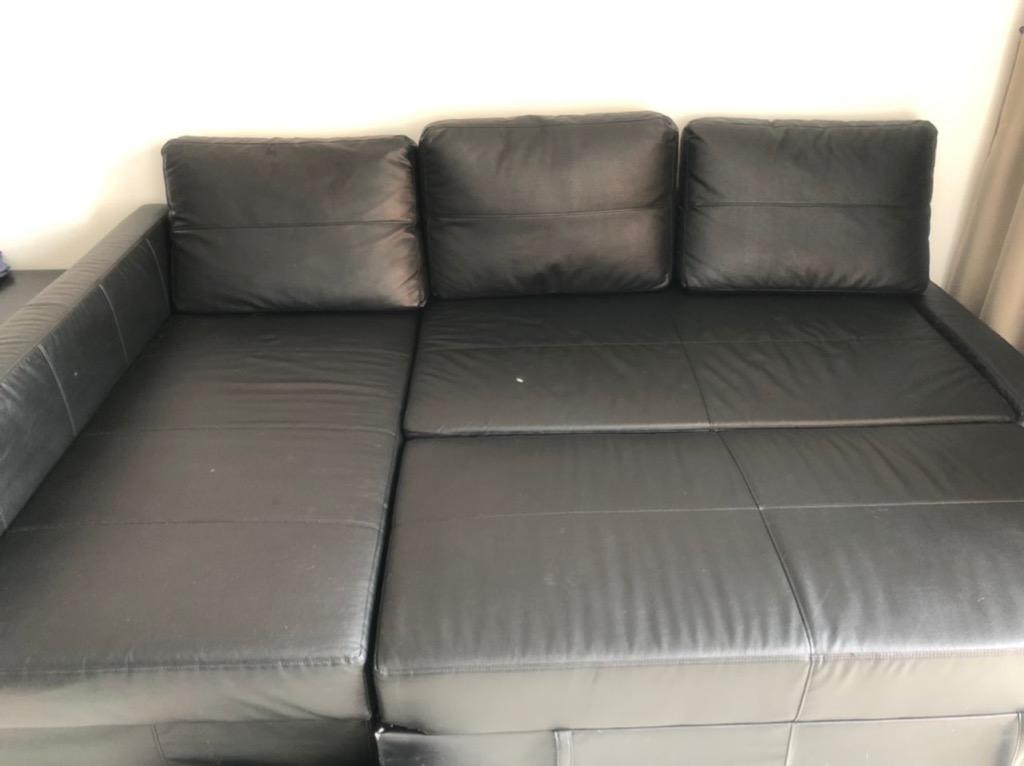 FRIHETEN sleeper sectional,3 seat w/storage, Bomstad black - IKEA