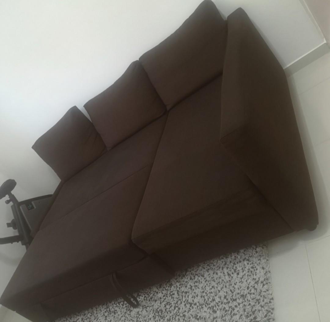 Ikea Friheten Sofa Bed With Storage Dark Brown Mattress Couch Kerusi