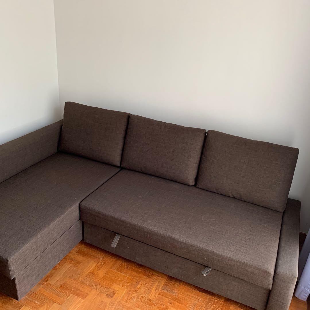 Ikea Friheten Sofa Bed With Storage Dark Brown Mattress Couch Kerusi