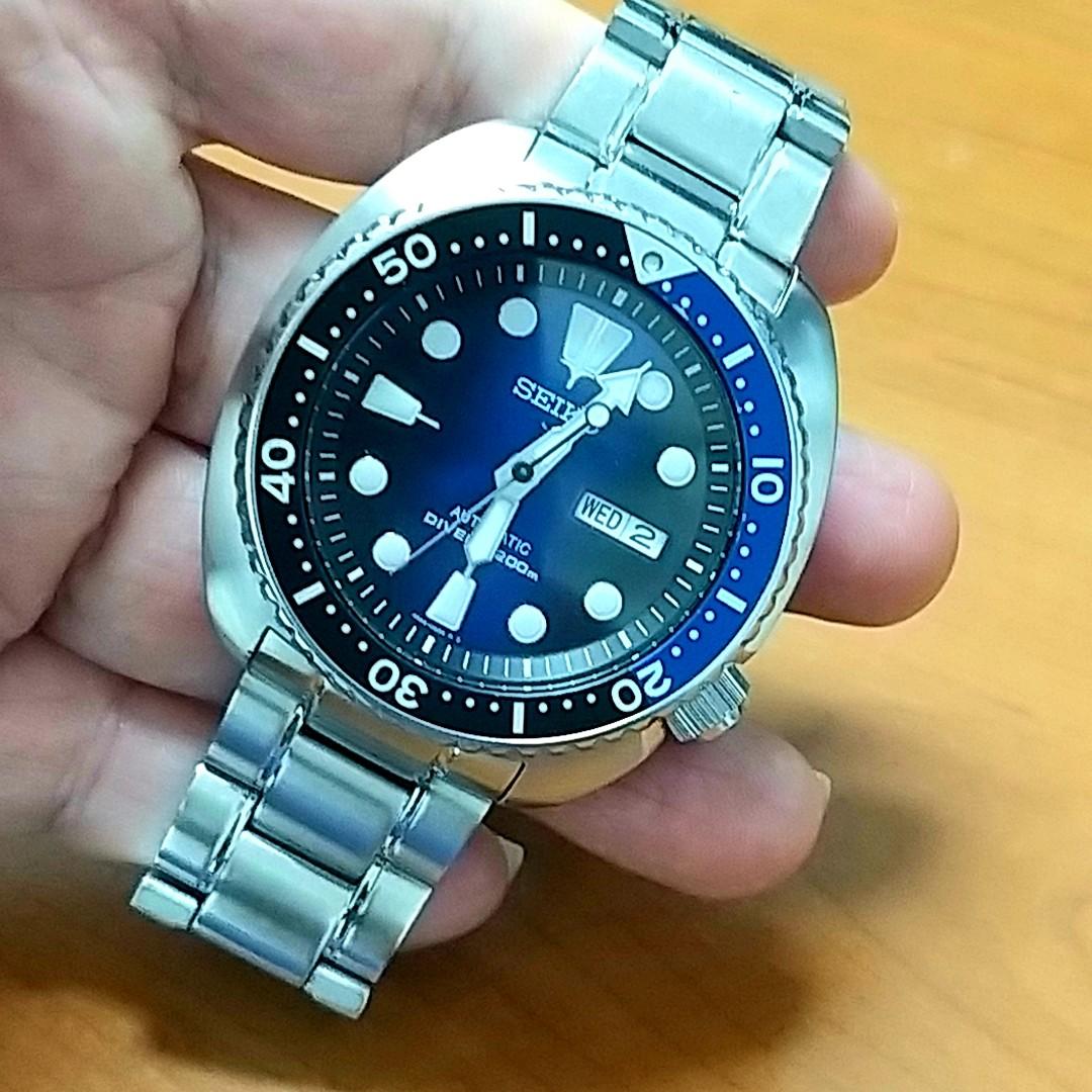 Jam tangan Seiko Prospex Turtle SRPC25K1 SRPC25 Batman Dark Knight  ORIGINAL, Fesyen Pria, Jam Tangan di Carousell
