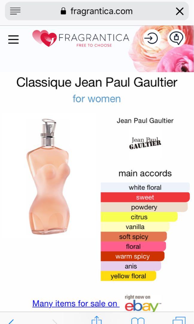 Jean Paul Gaultier Classique perfume, Beauty \u0026 Personal Care, Fragrance \u0026  Deodorants on Carousell