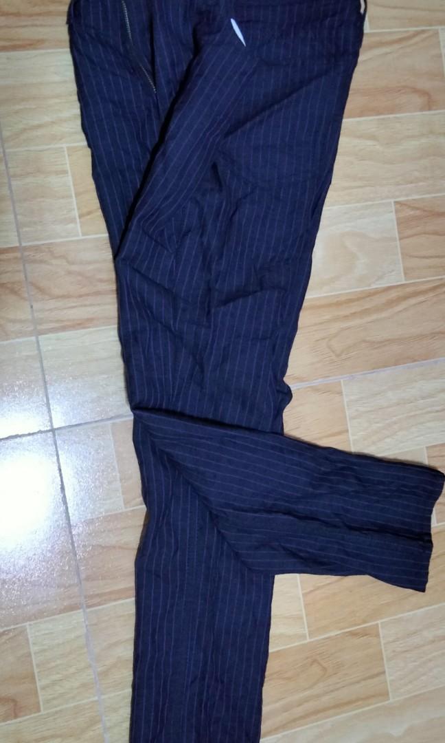 Junya Watanabe X CDG Man pinstripes trouser (Category: Trousers) located in General Santos City (Dadiangas). Submitted by cold_stone721 (Listing ID 1142148662, Image 1). Description: Junya Watanabe x CDG pinstripes. One small hole issue. Waist 30-31" by tape. Other dimes shown. P850 shipped.