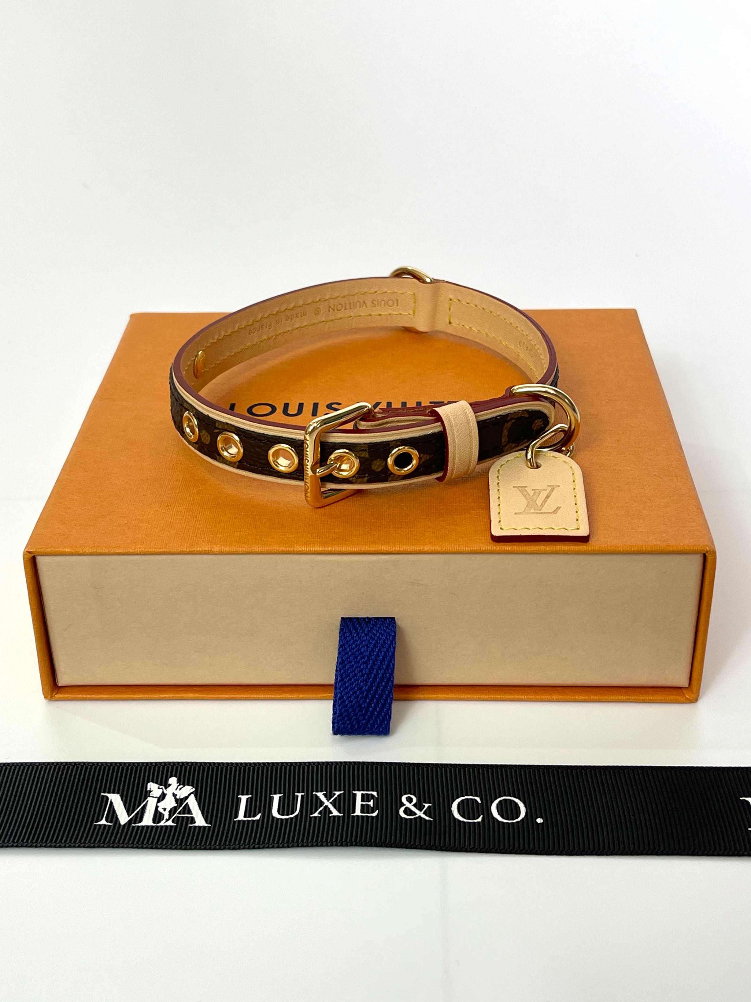 Shop Louis Vuitton Baxter dog collar pm M58072 M80340 by LotLot  BUYMA