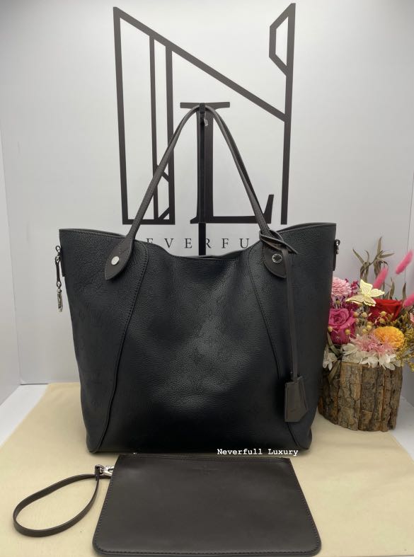 Louis Vuitton Hina MM Noir Mahina Leather Bag, Luxury, Bags