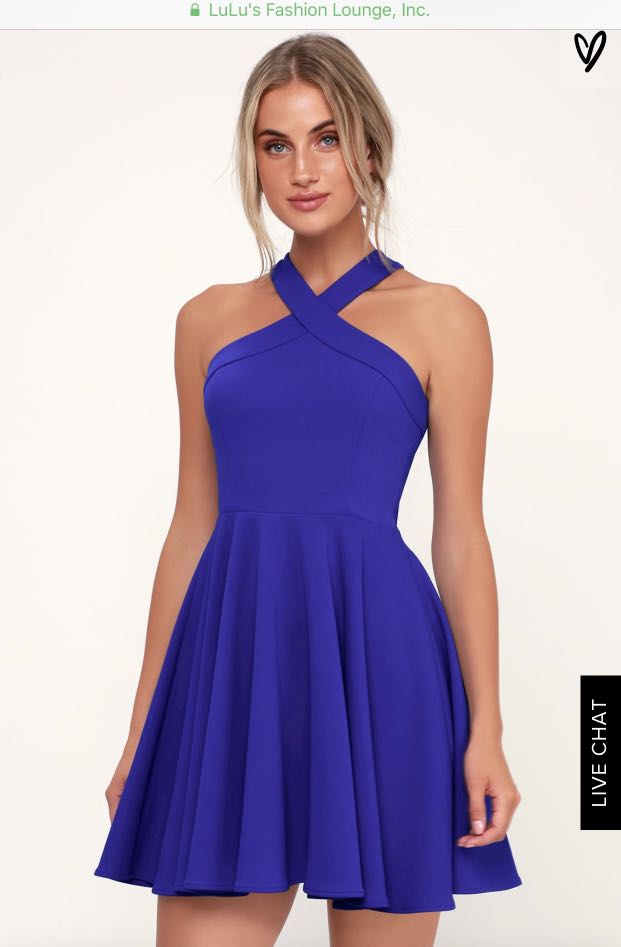 Lulus blue halter dress outlet